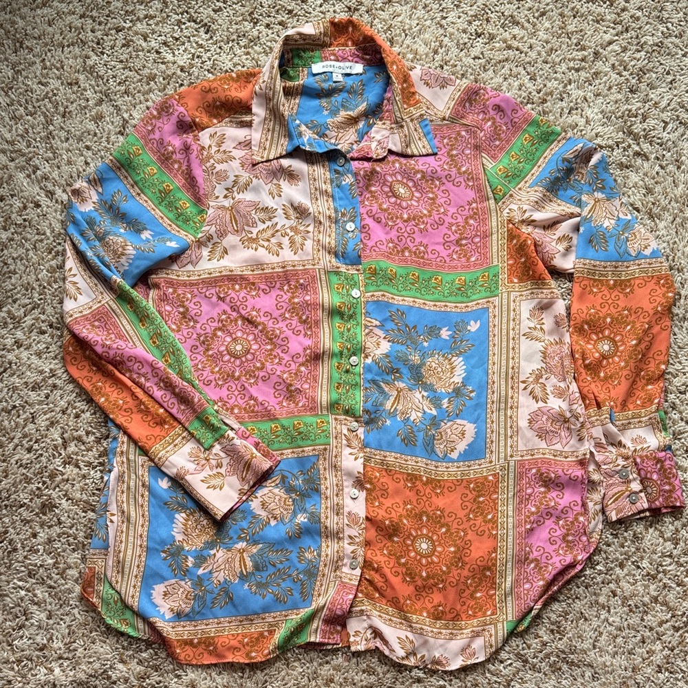 Rose & Olive Multicolor Patchwork Men's Shirt